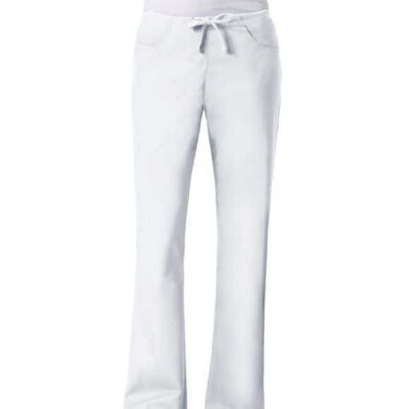 MAEVN White 9026 Scrub Pants Drawstring Back Elastic Flare Leg Size 3XL Waist 44 - Picture 5 of 9